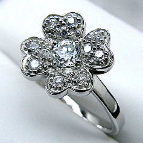 NEW Sterling SILVER Flower Ring - Picture 9 of 11